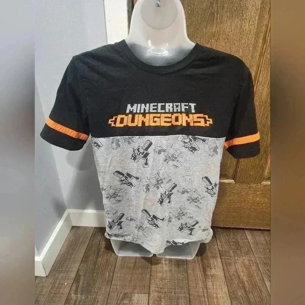 MOJANG STUDIOS Minecraft Graphic Crew Neck Short Sleeve Tee T Shirt Boys X-Large